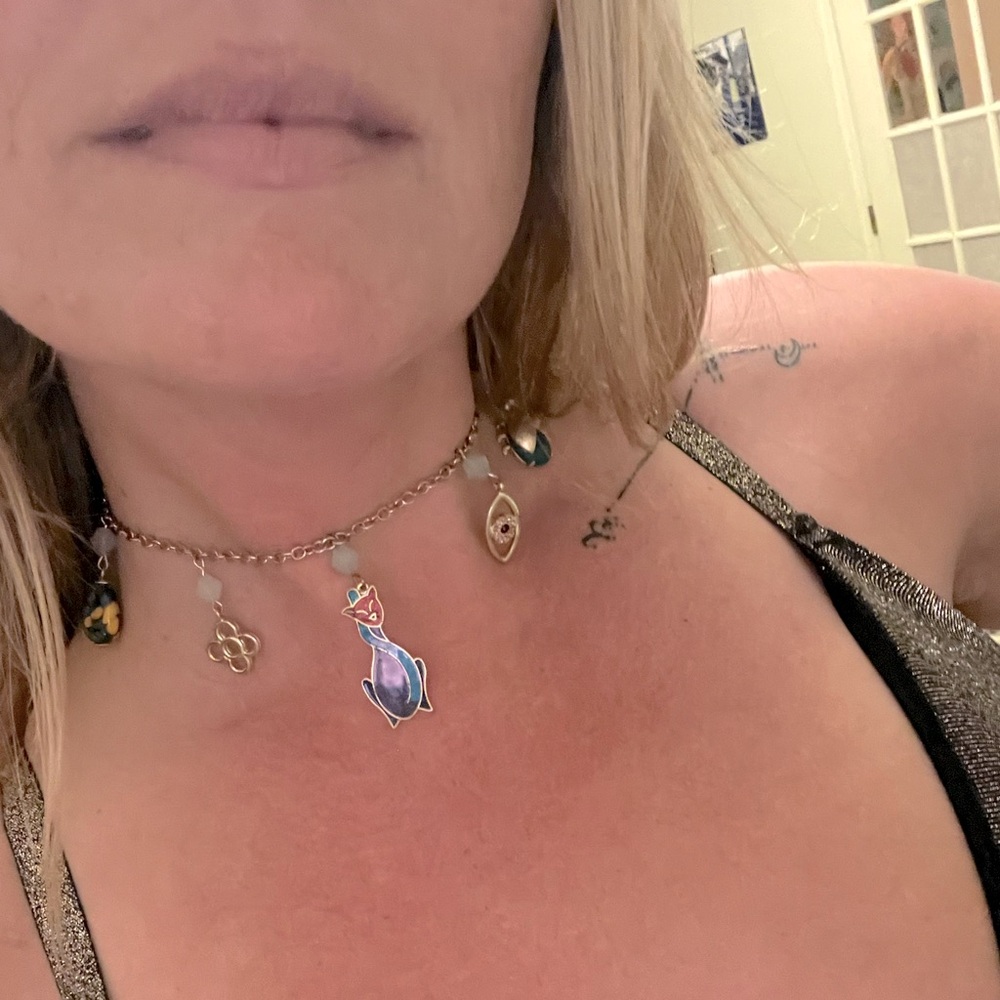 One of a kind vintage charm choker.